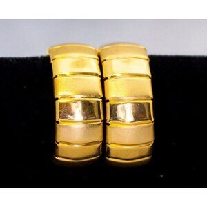 Vintage Gold Tone Hoop Geometric Square Hoop Earrings by Avon - CS1